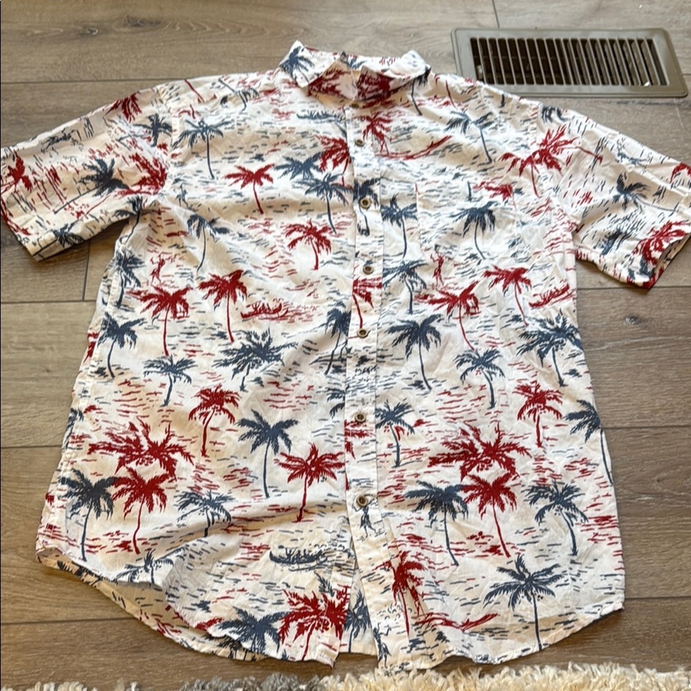Tropical Palm Print Men's Shirt
